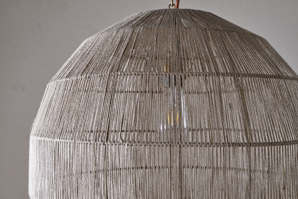 Nilaveli Woven Jute Sphere Pendant - Natural