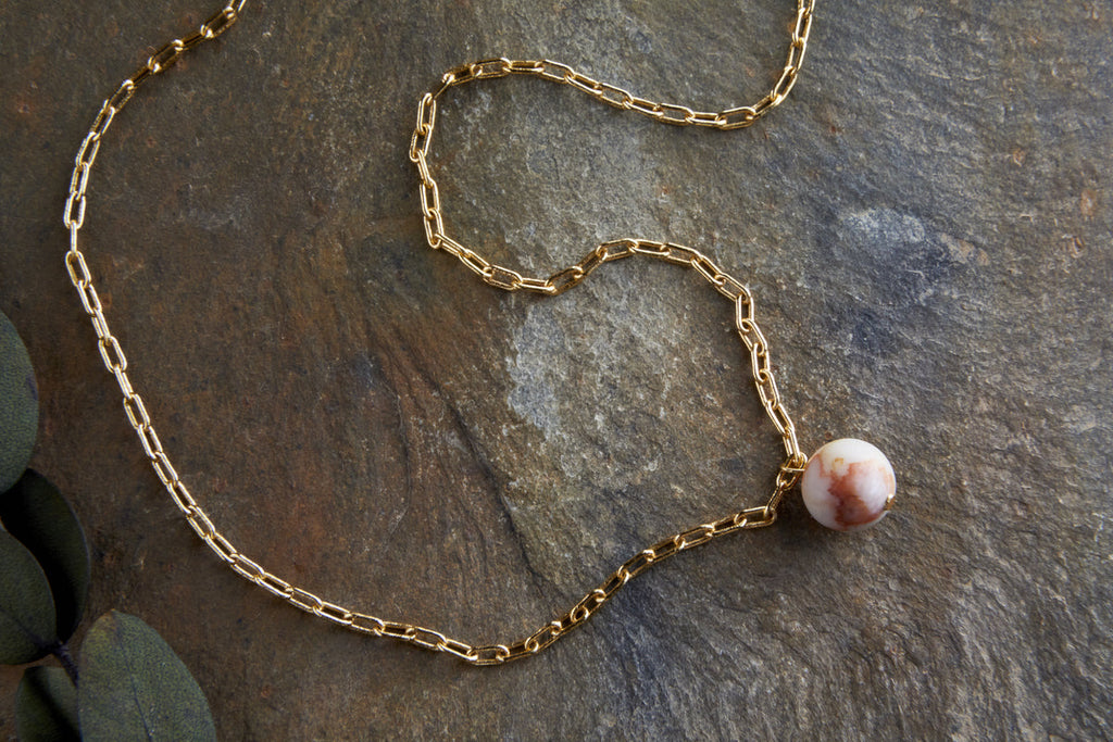 Cerita Rhodochrosite Necklace - Rhodochrosite & Gold