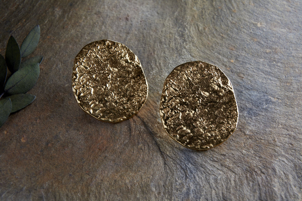 Oya Hammered Earrings - Gold