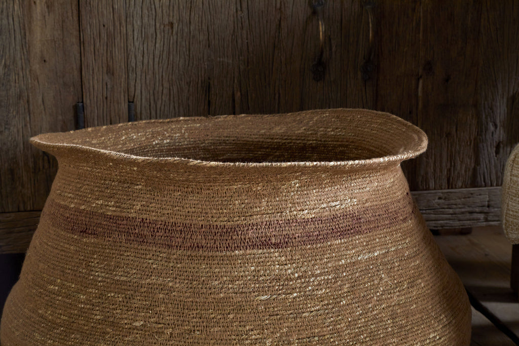 Rana Wide Basket - Natural & Rust