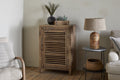 Ibo Reclaimed Wood Slatted Low Cabinet - Natural