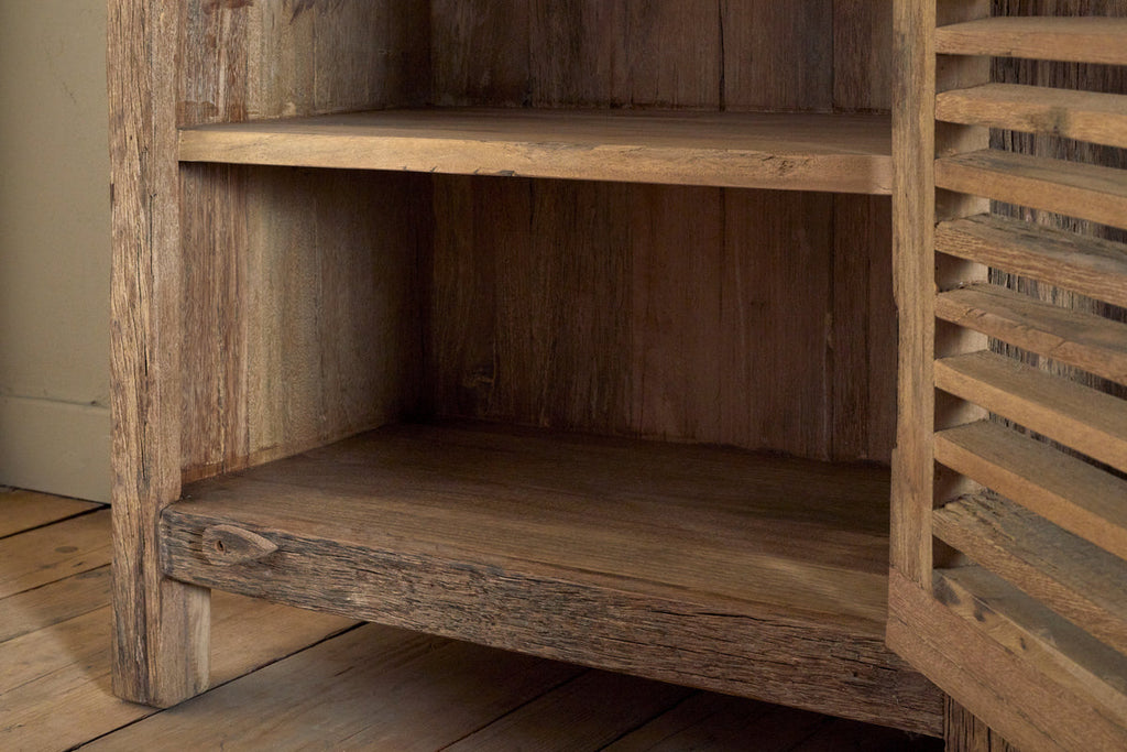 Ibo Reclaimed Wood Slatted Low Cabinet - Natural