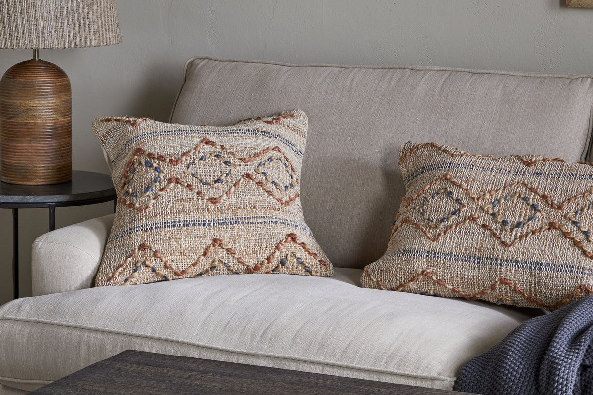 Nila Esha Cushion Cover - Rust & Indigo