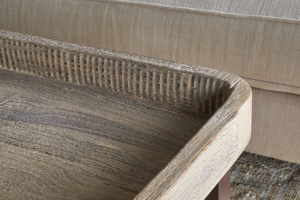 Nisha Reclaimed Wood & Iron Coffee Table - Natural