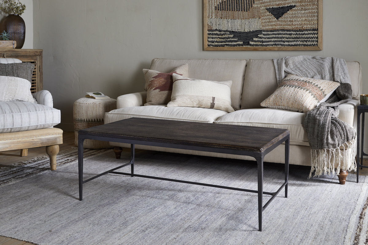 Sita Reclaimed Wood & Iron Coffee Table - Chocolate Brown