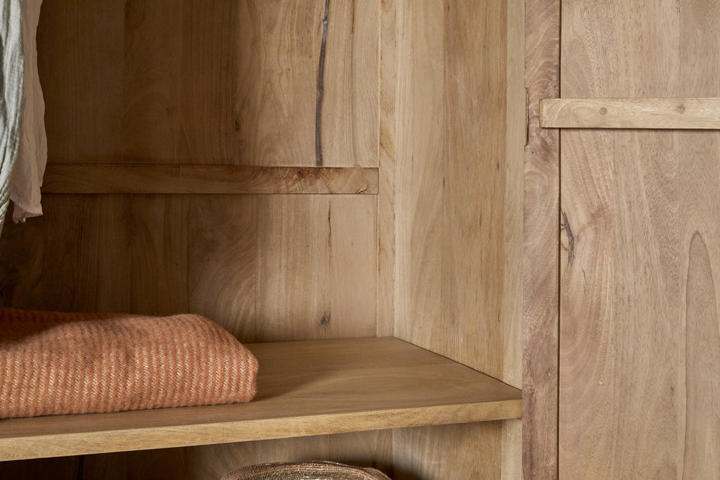 Vivan Grooved Wardrobe - Natural