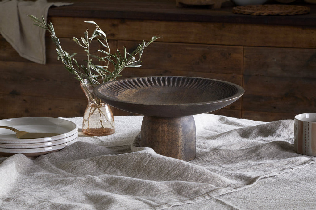 Eisha Wooden Cake Stand - Brown