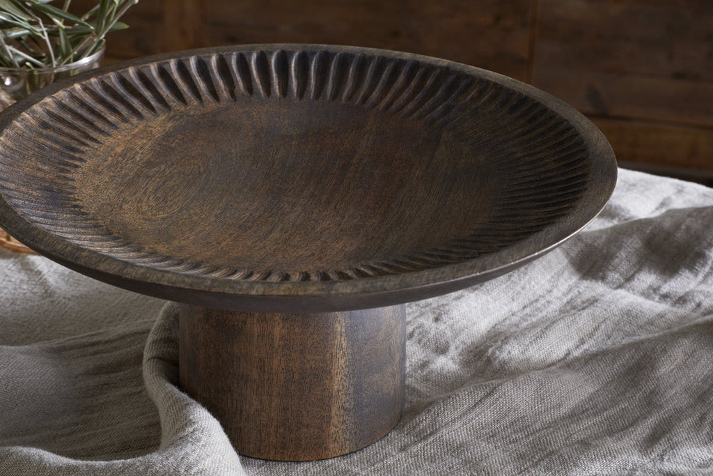 Eisha Wooden Cake Stand - Brown