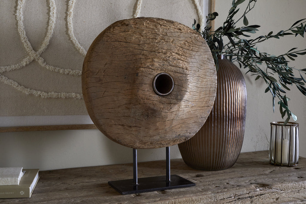 Cala Reclaimed Wood Objet on Stand - Natural