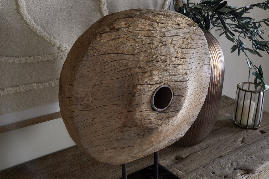 Cala Reclaimed Wood Objet on Stand - Natural