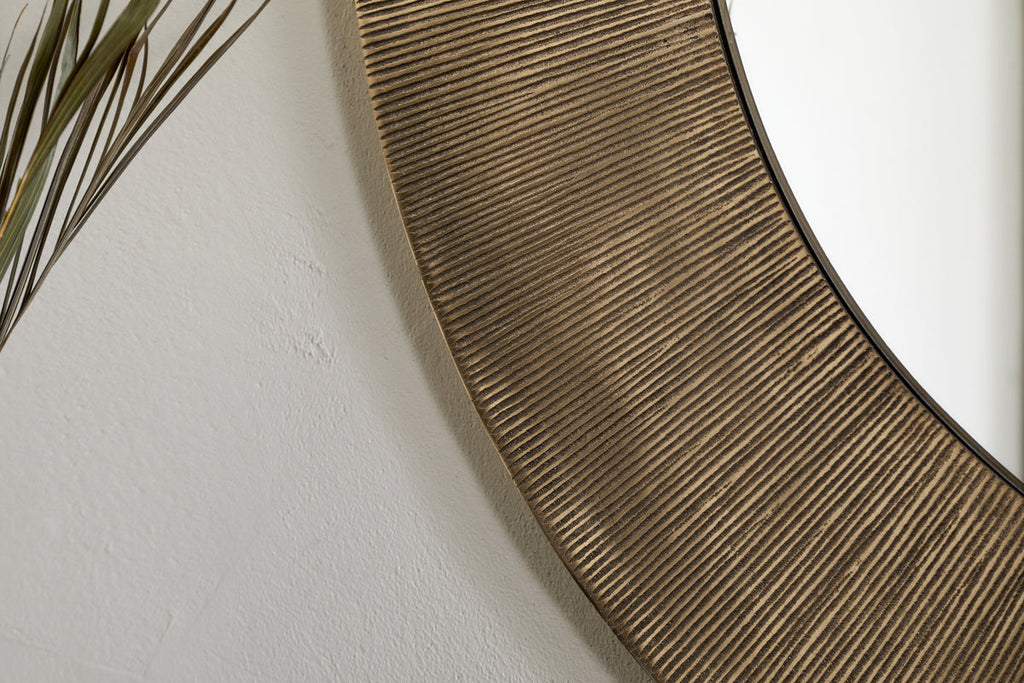 Moto Round Mirror - Antique Brass