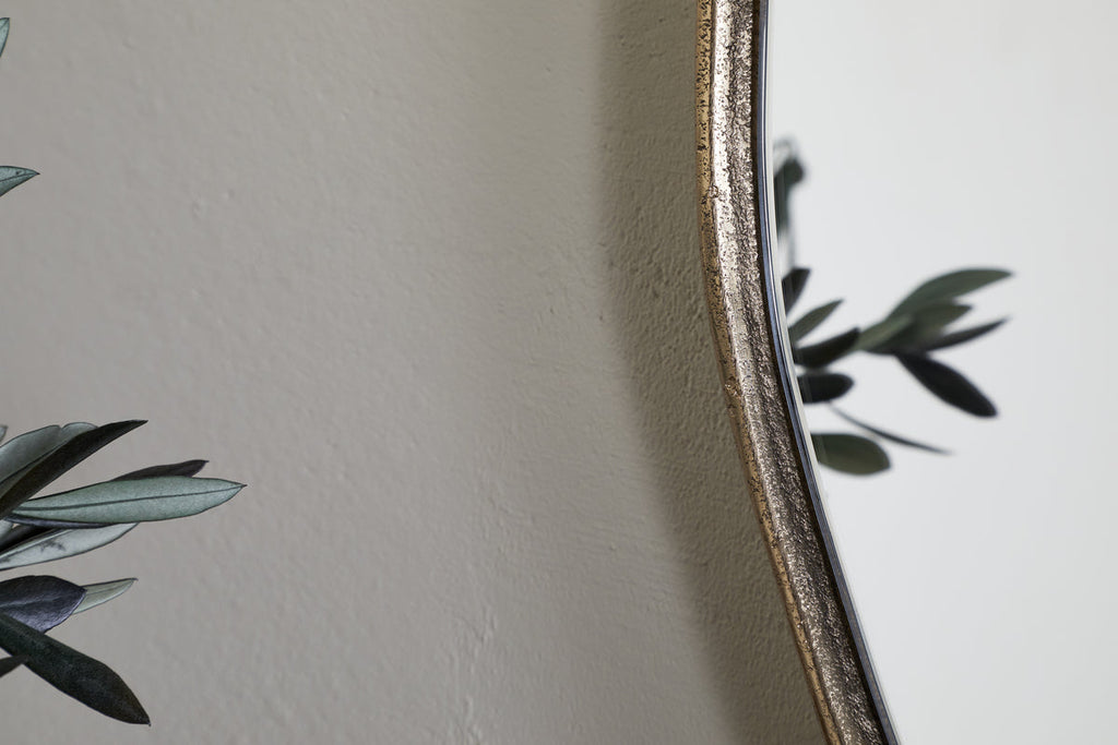 Mchanga Organic Shape Mirror - Antique Brass
