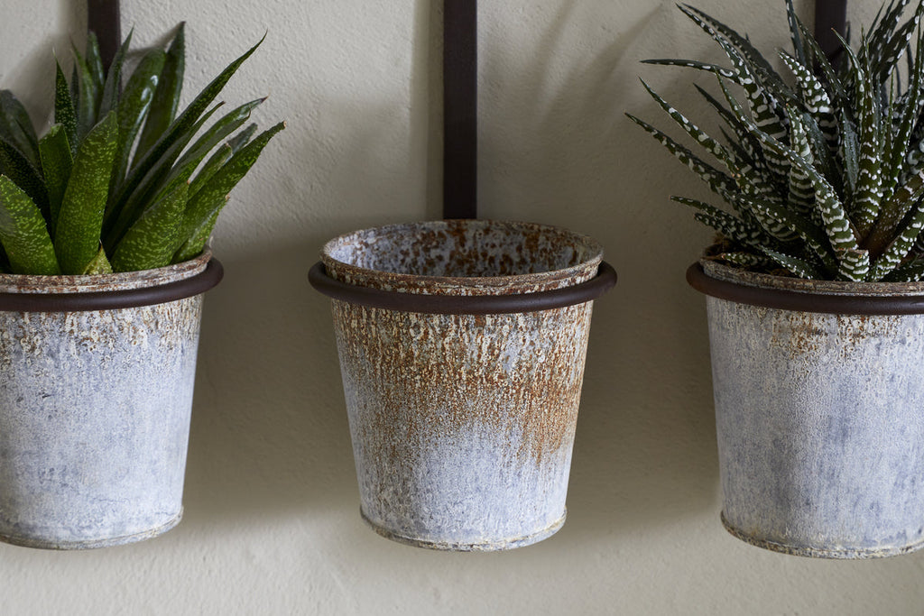 Tukana Triple Wall Hung Planter - Zinc