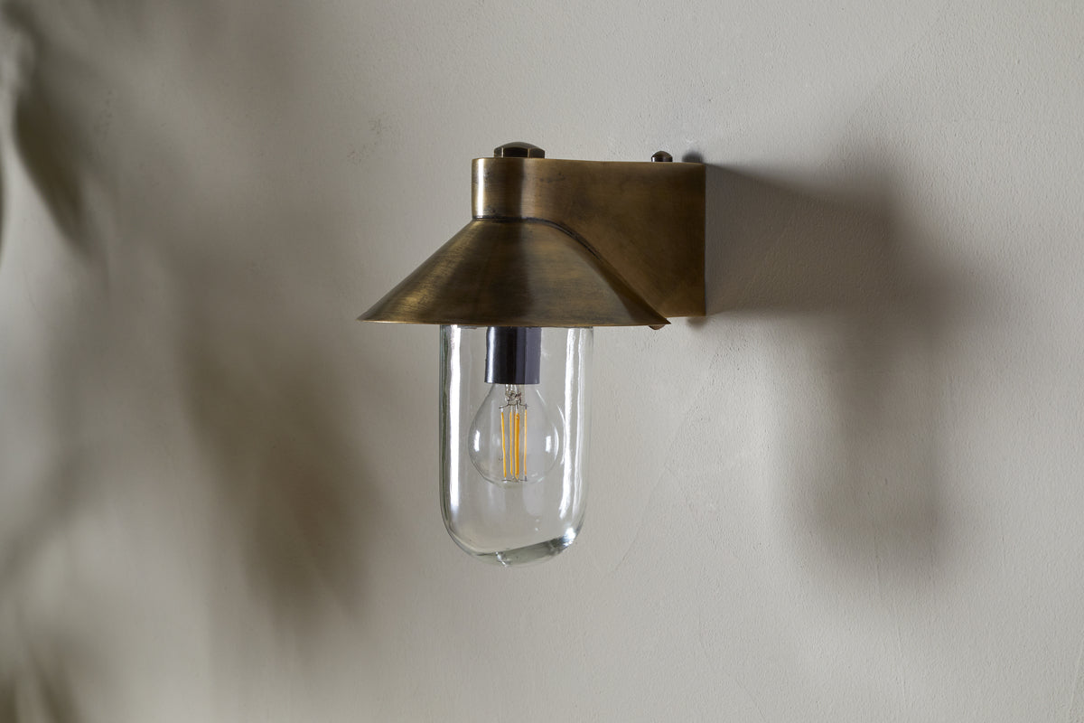 Singa Outdoor Wall Lamp - Antique Brass