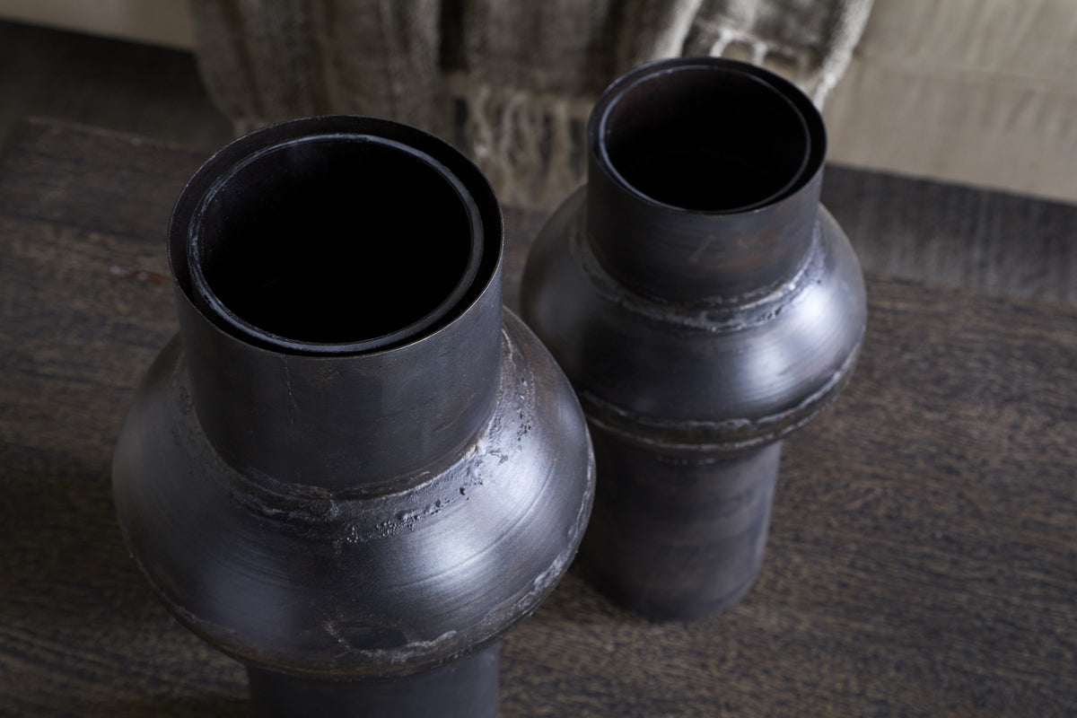 Endo Reclaimed Iron Vase - Aged Black