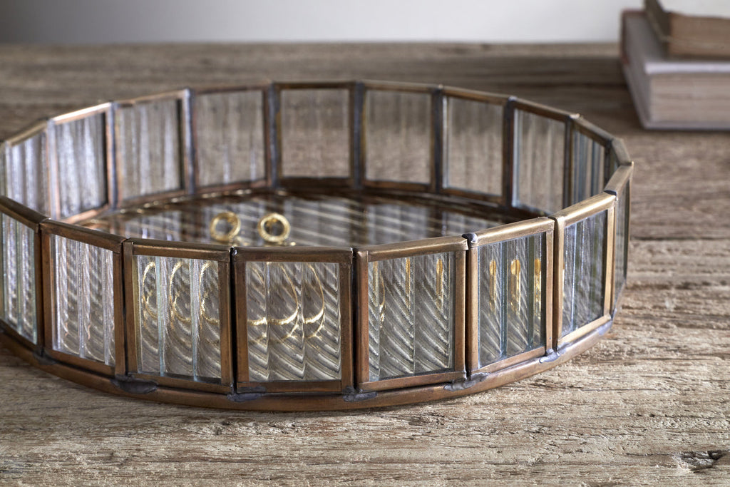 Ruaka Glass Vanity Tray - Brass