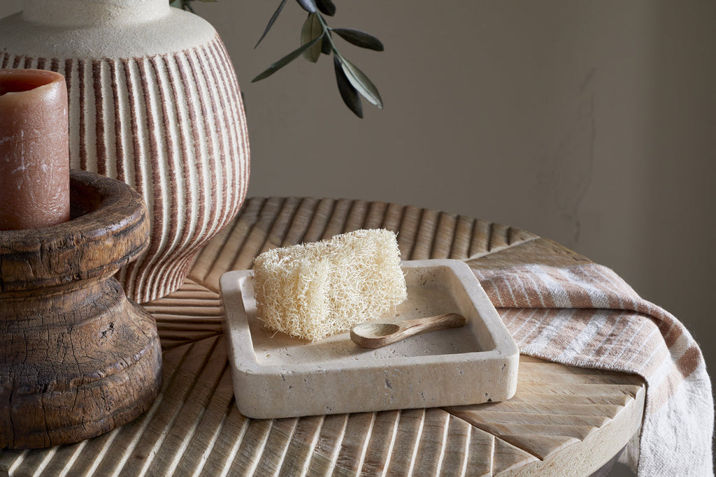Ganda Travertine Vanity Tray - Cream