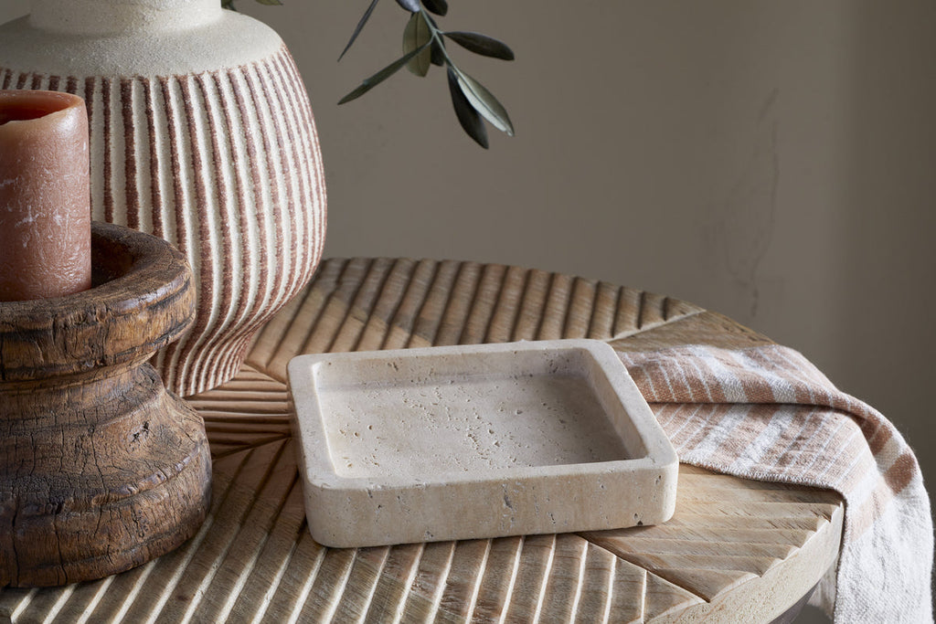 Ganda Travertine Vanity Tray - Cream