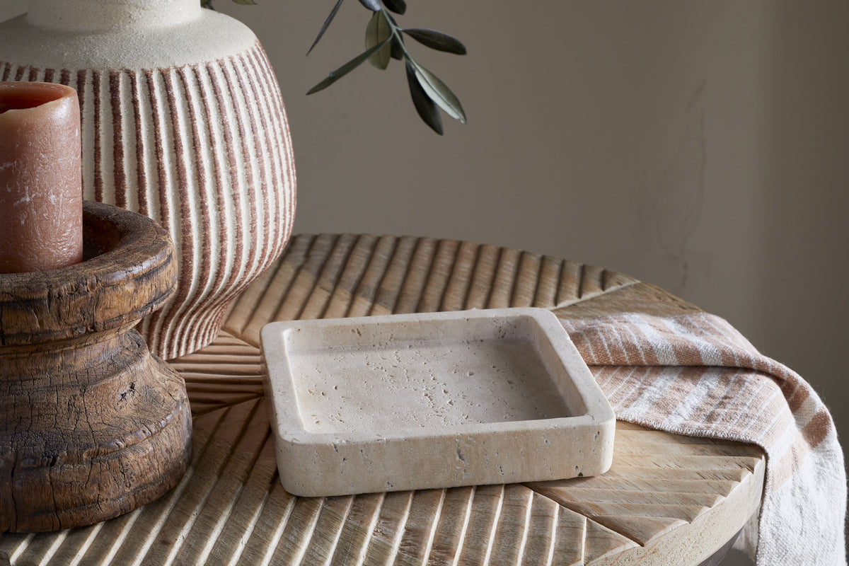 Ganda Travertine Vanity Tray - Cream