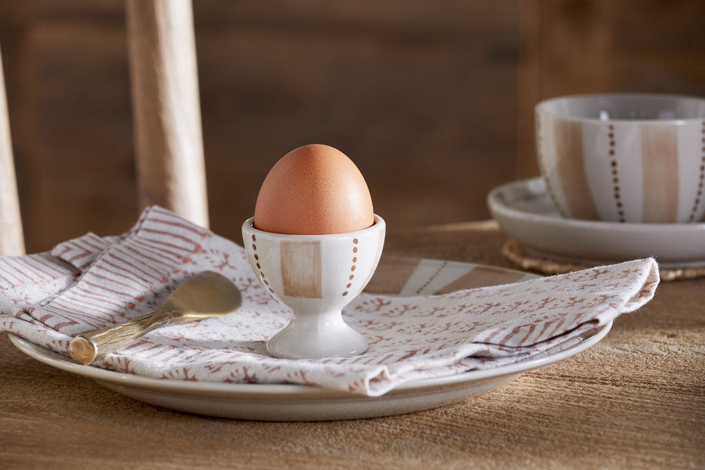 Patthar Egg Cups - Cream & Clay - (Set of 2)
