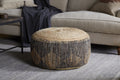 Kapil Jute Round Pouf - Charcoal