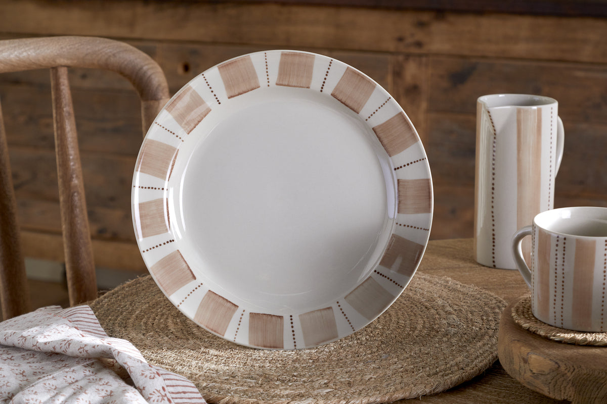 Patthar Dinnerware Set - Cream & Clay - (Set of 12)