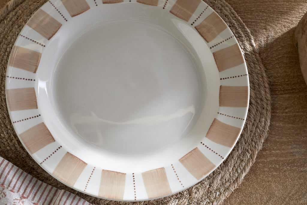 Patthar Dinner Plate - Cream & Clay
