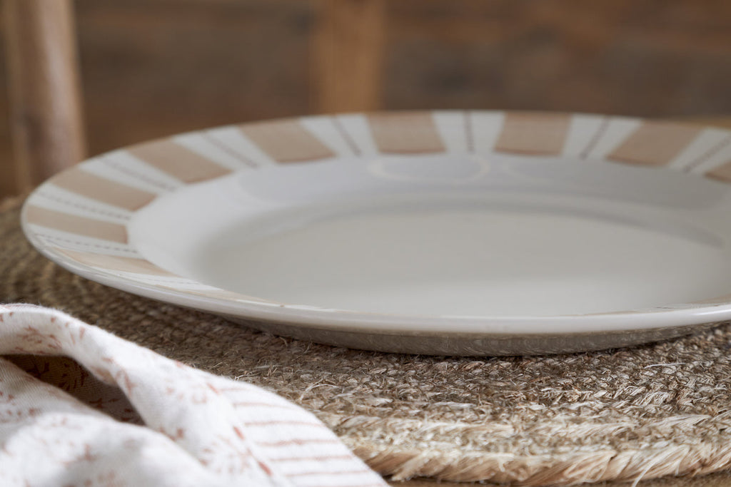 Patthar Dinner Plate - Cream & Clay