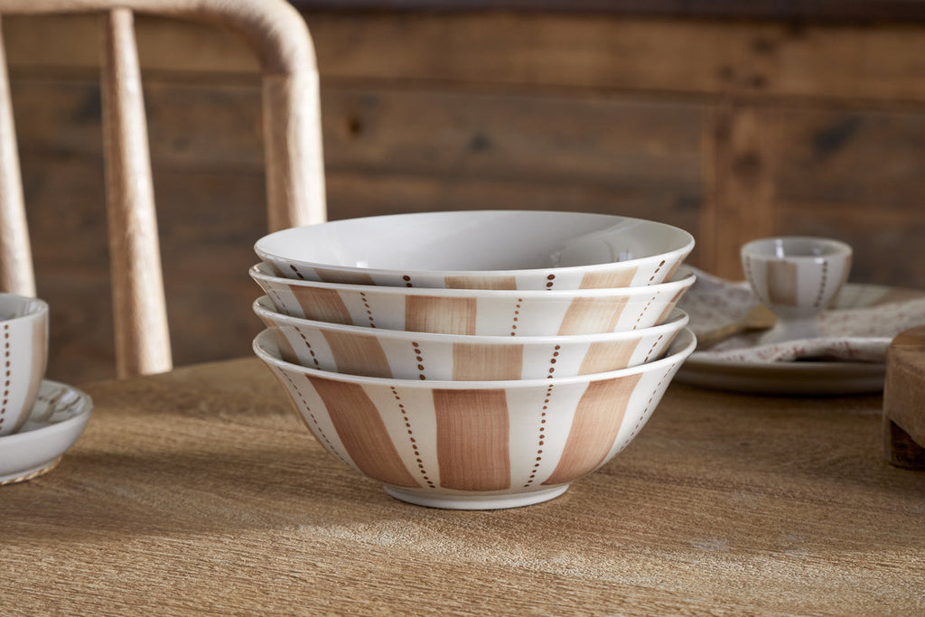 Patthar Dinnerware Set - Cream & Clay - (Set of 12)