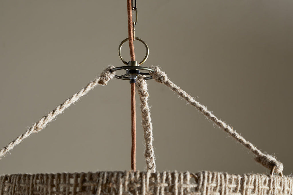 Thimba Woven Jute Chandelier - Natural