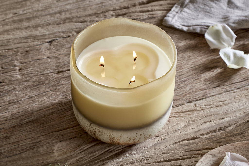 Oakmoss & Rose 3 Wick Scented Candle - Yellow - 3 Wick