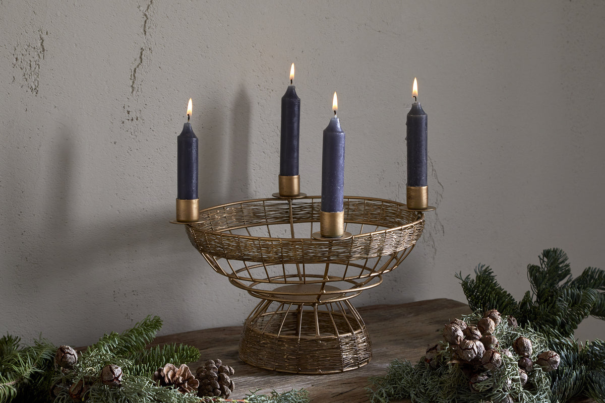 Sangala Candle Holder - Antique Brass