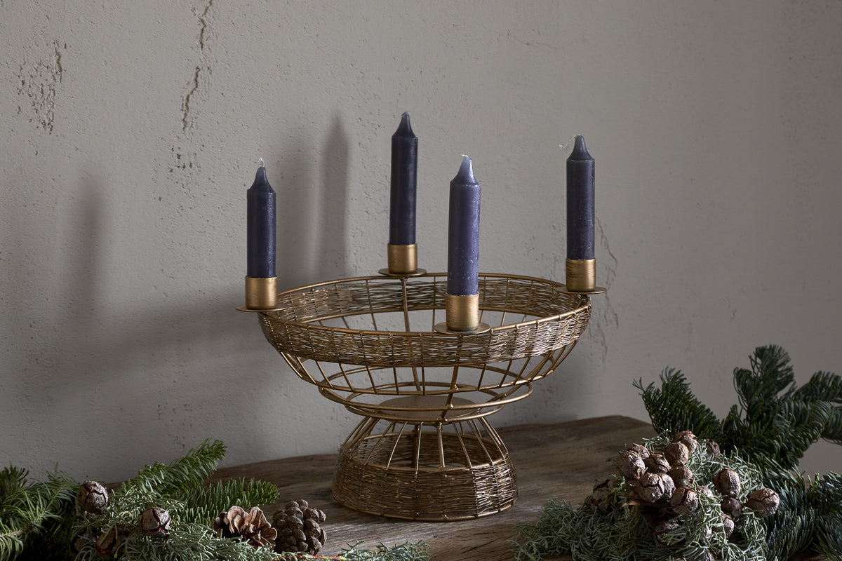 Sangala Candle Holder - Antique Brass