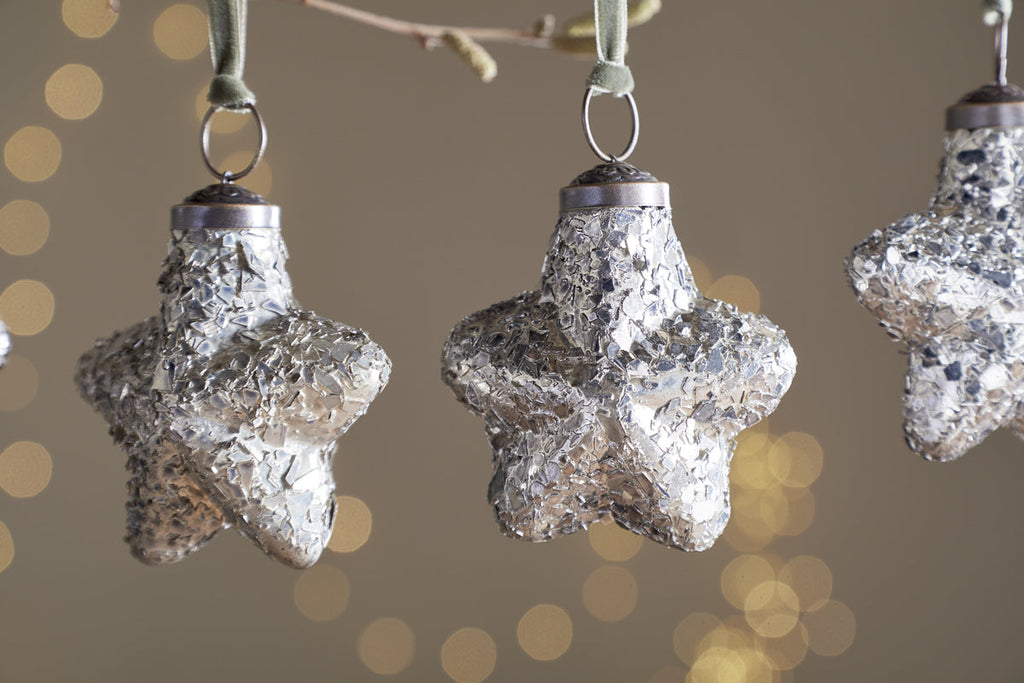 Riyara Bauble - Silver Sparkle - (Set of 4)