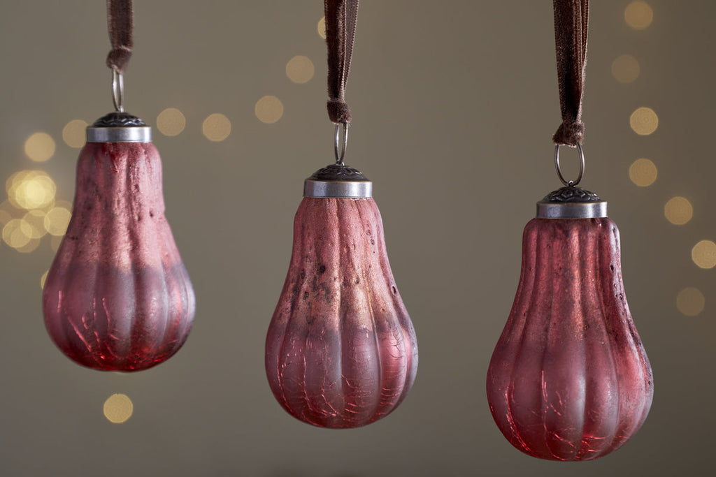 Pannee Drop Baubles - Merlot - (Set of 4)