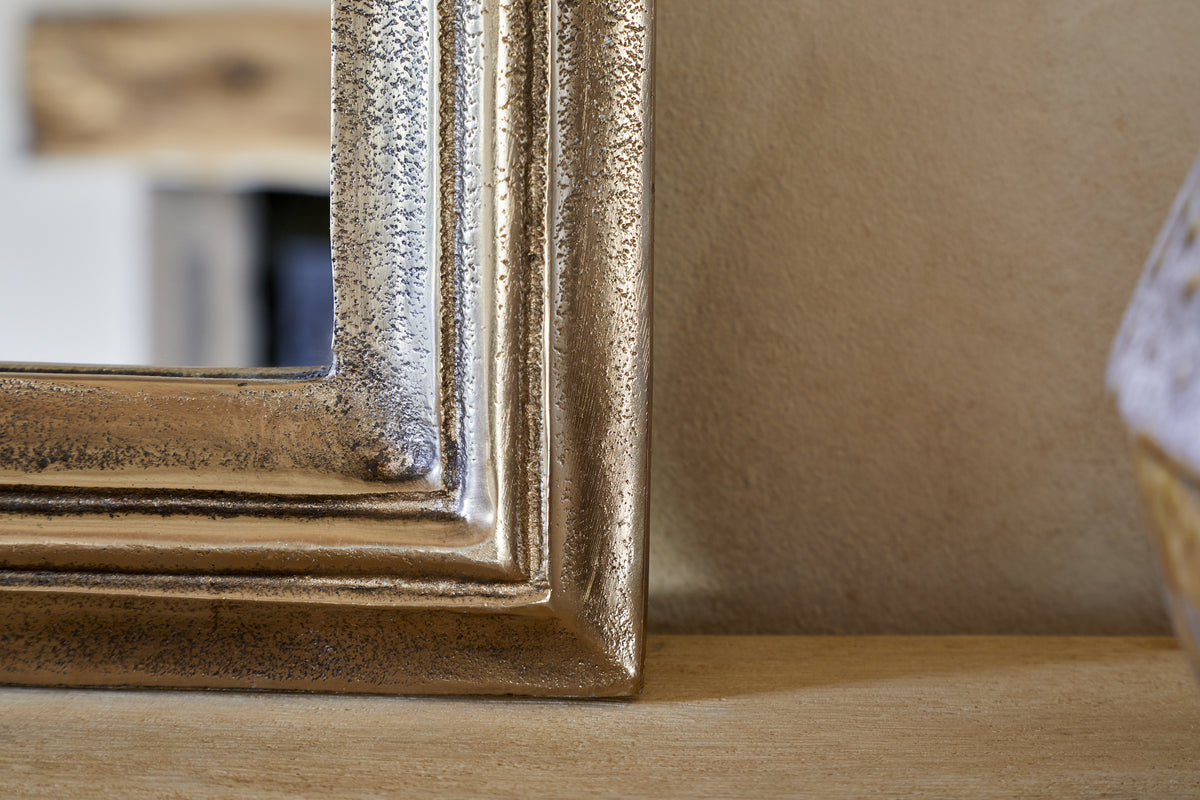 Yamuna Rectangular Mirror - Aged Antique Brass - Large