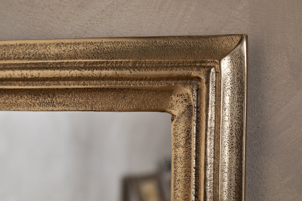 Yamuna Rectangular Mirror - Aged Antique Brass - Small