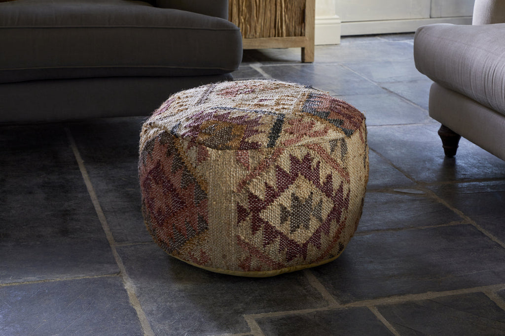 Barir Kilim Upholstered Pouf - Multi