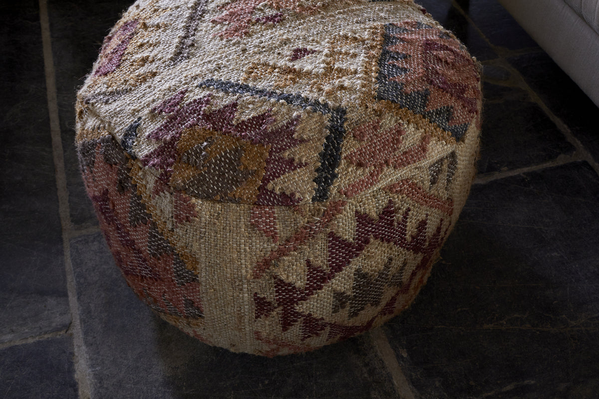 Barir Kilim Upholstered Pouf - Multi