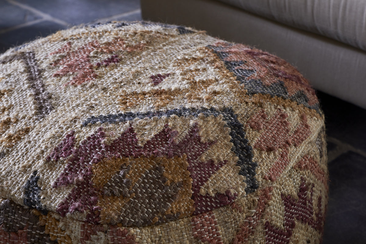 Barir Kilim Upholstered Pouf - Multi