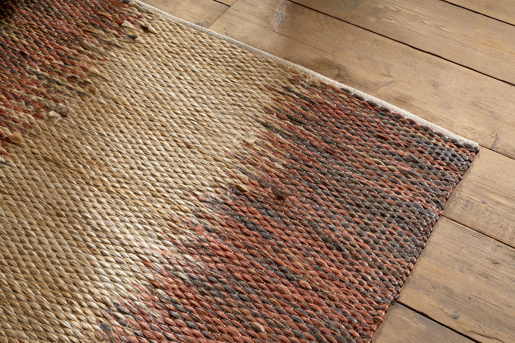 Kekere Jute & Cotton Rug - Natural & Rust