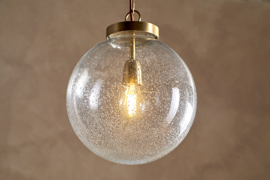 Jayeda Recycled Glass Ball Pendant - Clear