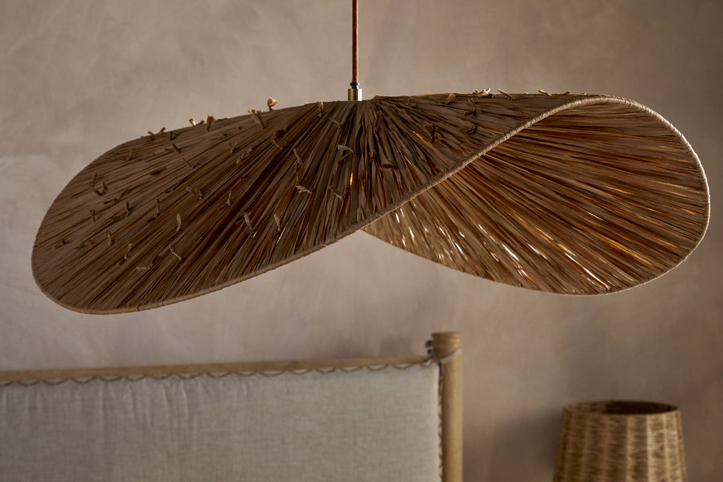 Essubi Raffia Organic Weave Pendant - Natural