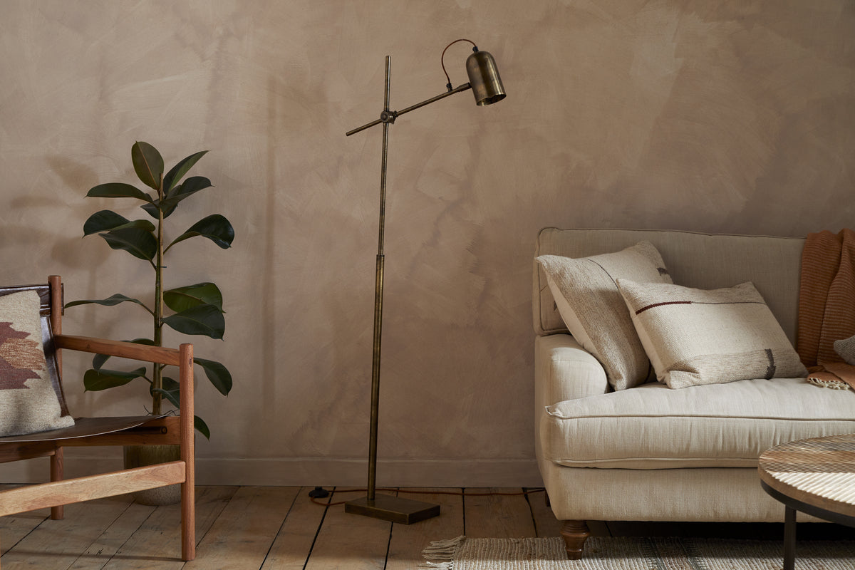 Thenkara Directional Floor Lamp - Antique Brass