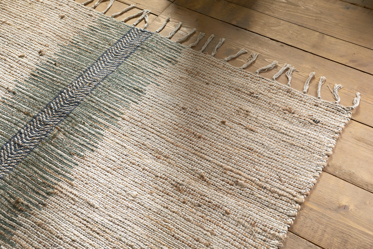 Zairya Jute & Cotton Rug - Sea Foam