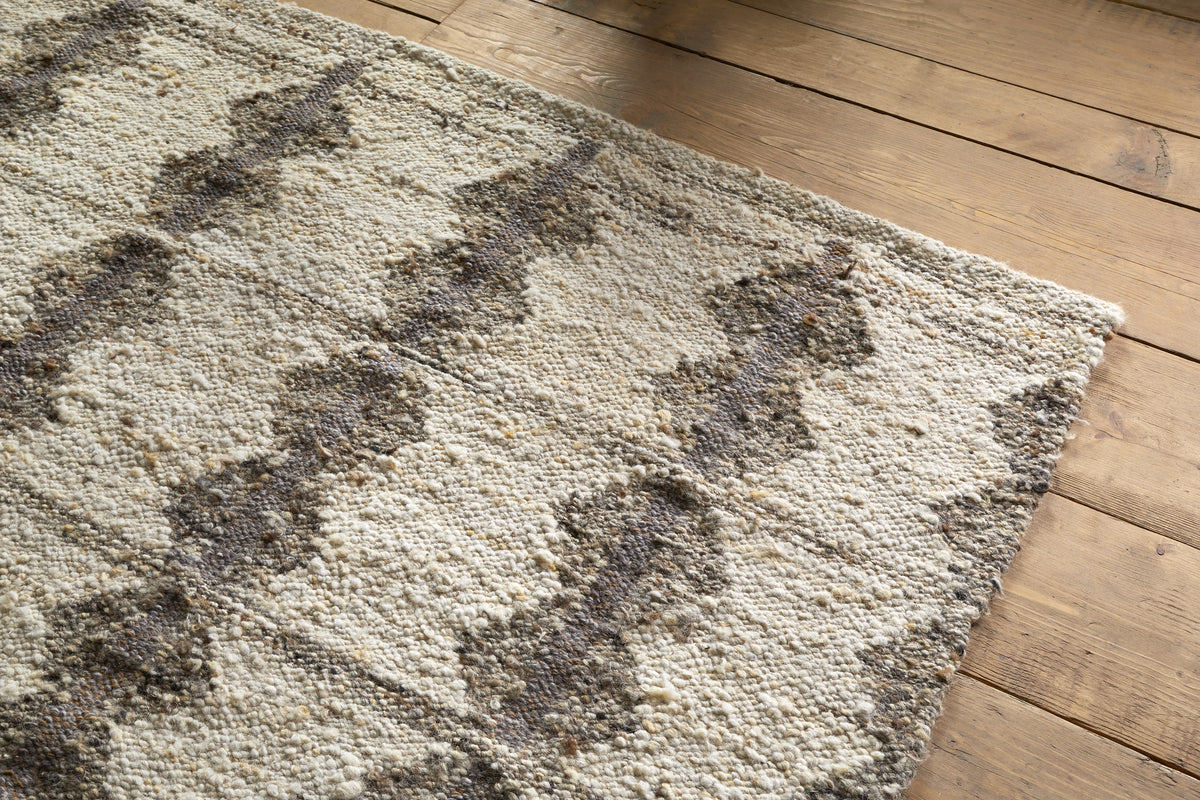 Japandi Handspun Cotton & Wool Rug - Cream & Clay