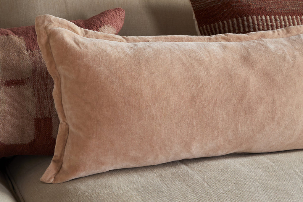 Menmai Statement Velvet Lumbar Cushion Cover - Dusty Pink