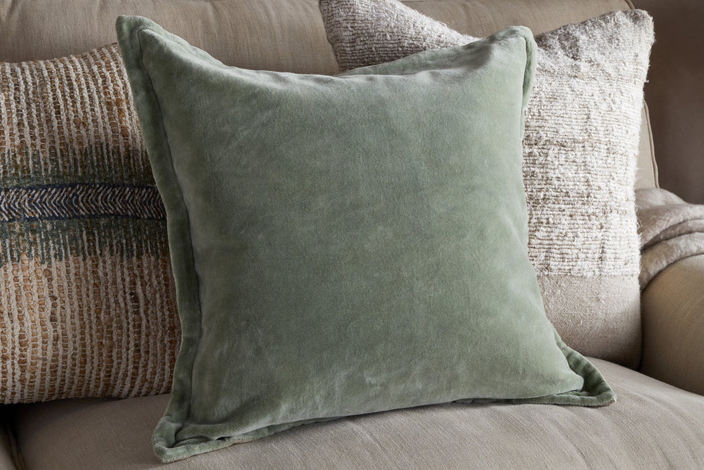 Menmai Velvet Cushion Cover - Eucalyptus