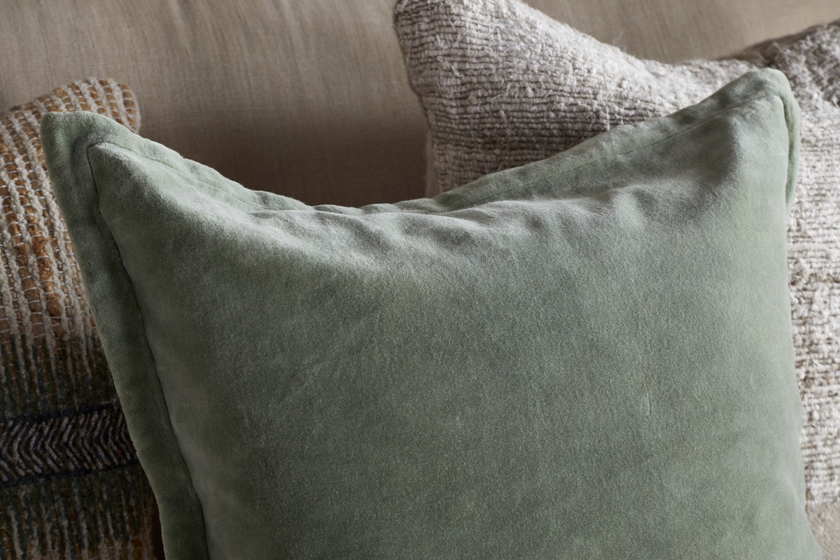 Menmai Velvet Cushion Cover - Eucalyptus