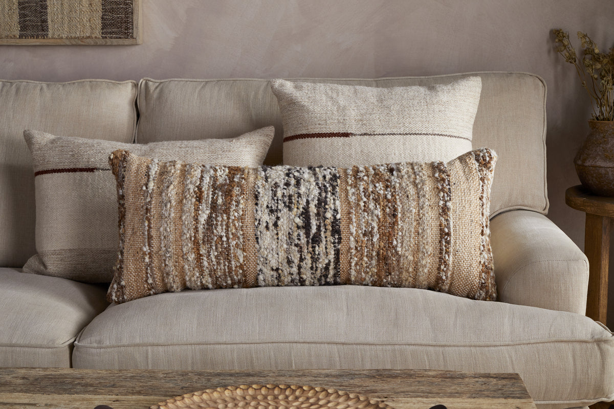 Maua Statement Boucle Lumbar Cushion Cover - Mocha